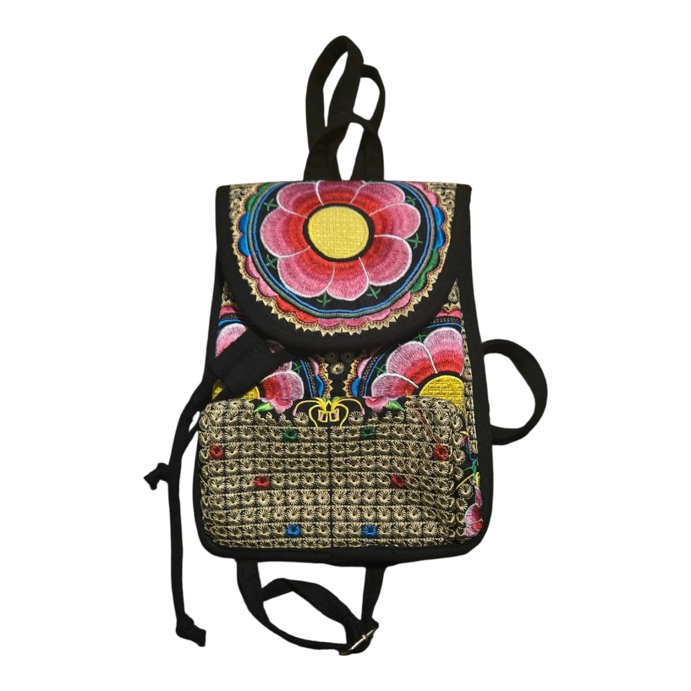 Embroidered Floral Backpack